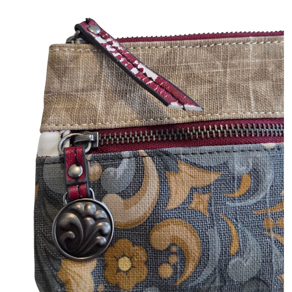 JS Jim Shore Canvas‎ Purse Clutch Wallet Double Zipper Dual Design 8" x 5" - Picture 8 of 8